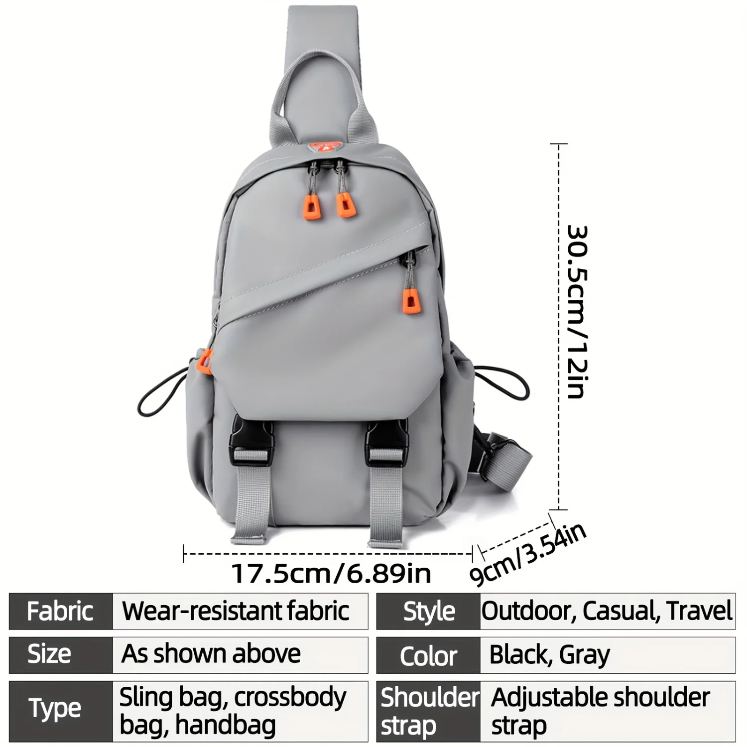 Business Sling Backpack, Casual Canvas Chest Bag, Outdoor Sport Travel Crossbody Bag Fanny Pack