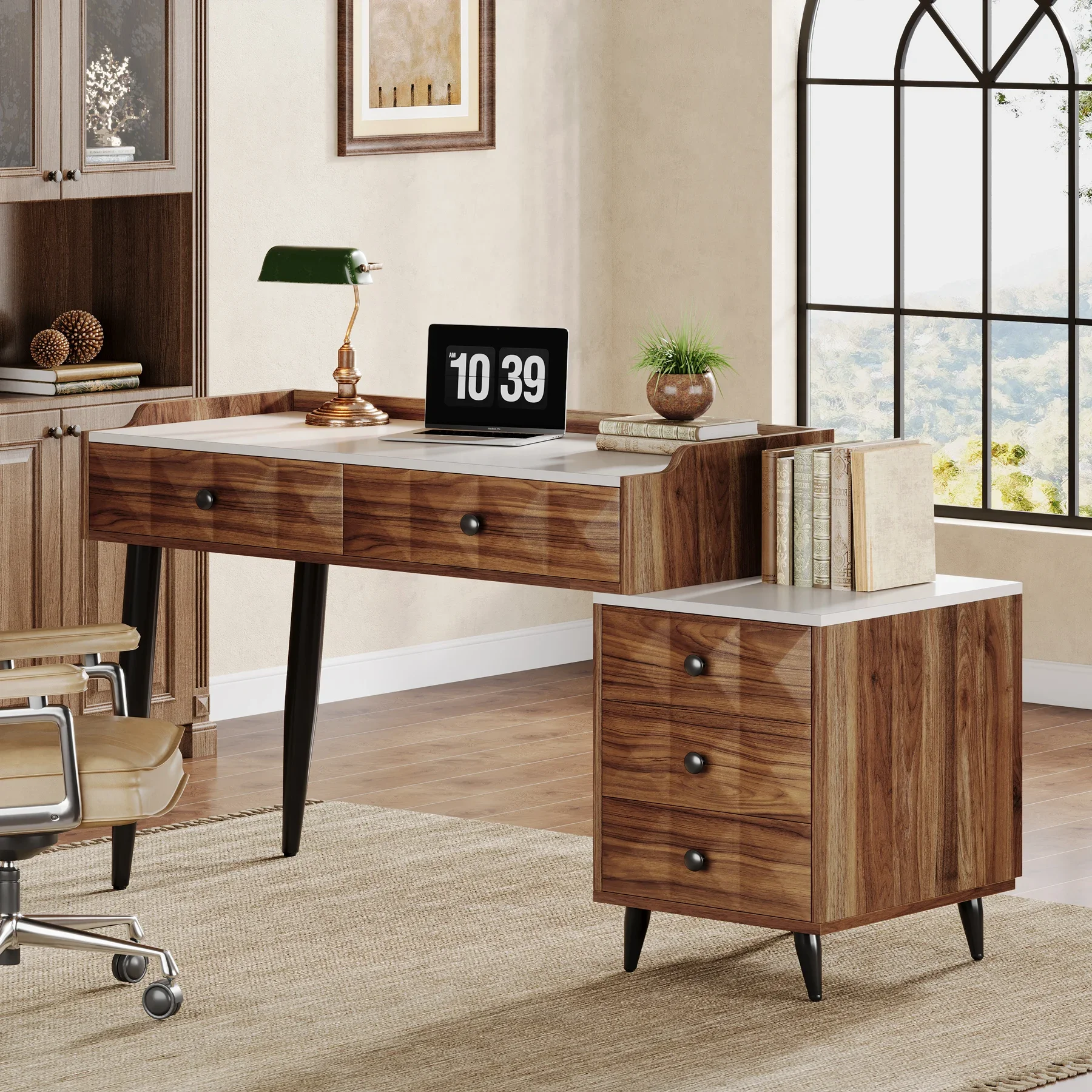 

Extendable Computer Desk Writing Table With Drawer Cabinet Printer Stand Wooden Home Furniture Computer Desk Student Study Desk