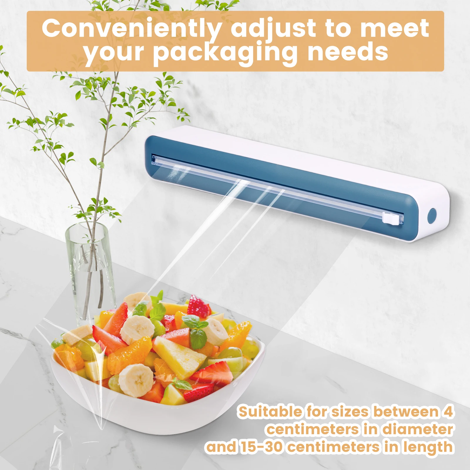 3 قطعة غشاء التشبث القاطع الغذاء فيلم موزع الألومنيوم احباط تمتد فيلم القاطع قابلة لإعادة الاستخدام التفاف موزع ل اكسسوارات المطبخ #4