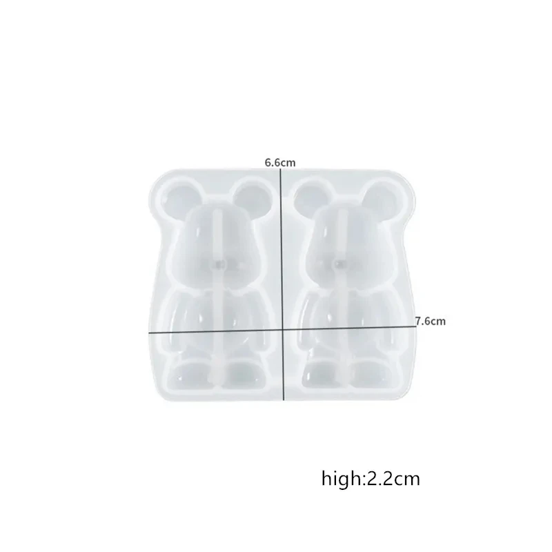 

2024 Cute Bear Candle Silicone Mold DIY Cartoon Bear UV Epoxy Resin Craft Jewlery Necklace Gypsum Candle molds for Candle Making