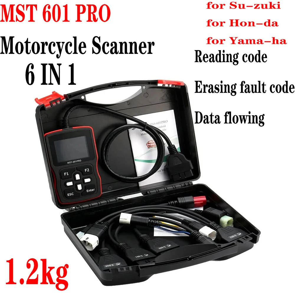 

MST 601 PRO 6IN1 Motorcycle Scanner OBD2 Code Reader Automotive Diagnostic Tool Fit for Suzuki for Honda for Yamaha MST-601 Pro