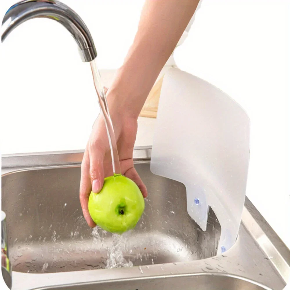 1PC Kitchen sink splashback with suction cups, waterproof for washing dishes, fruits and vegetables