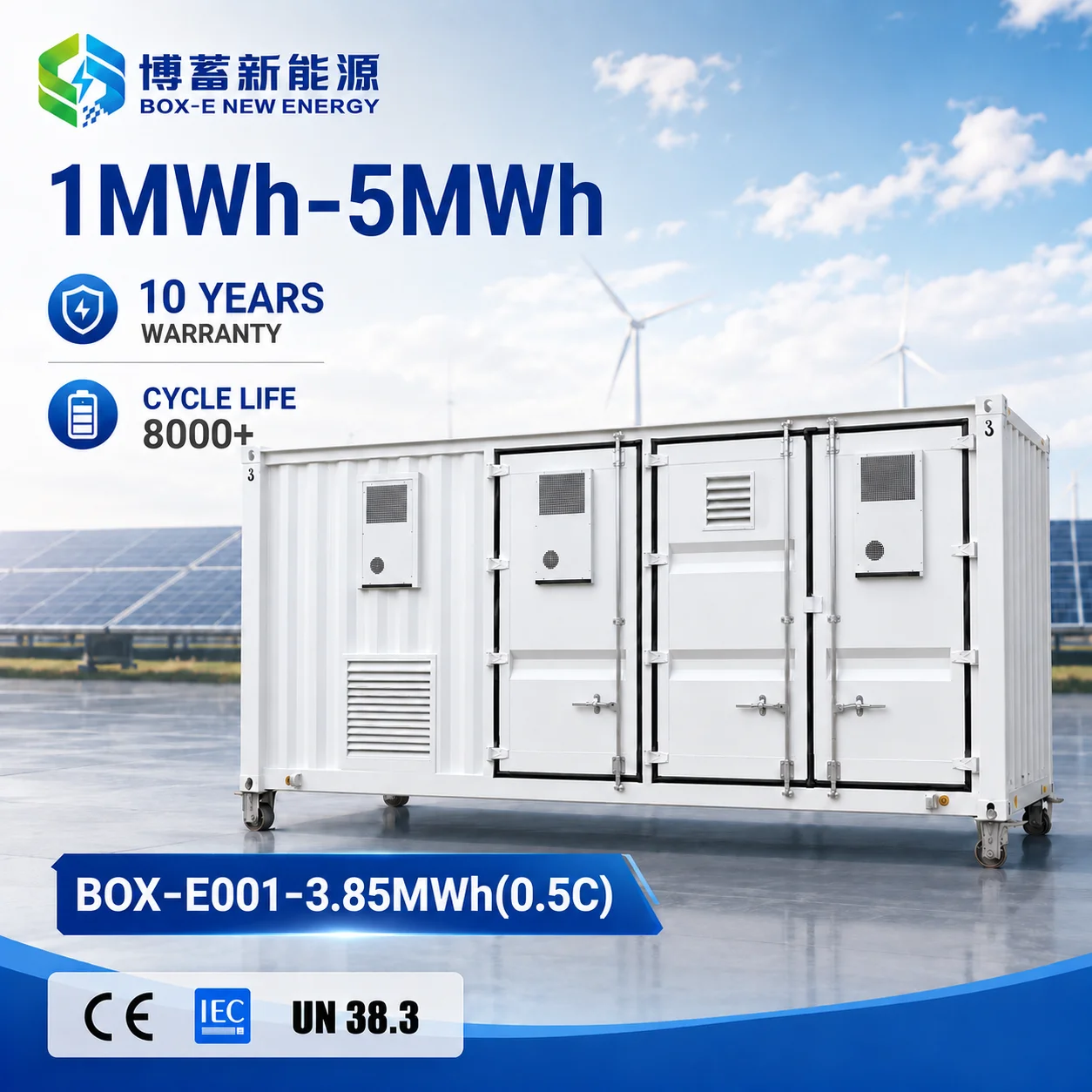 Storage 8000 Cycles for Utility Scale Renewable Projects 3.85MWh 20ft Liquid Cooled Containerized BESS LiFePO4