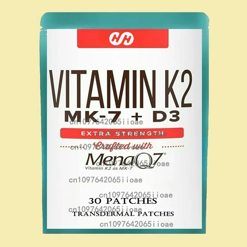 Premium Non-GMO Vitamin K2 with D3 Patches Biologically Active MK-7 - Includes Vitamin D & K Complex Biotin & Folic Acid