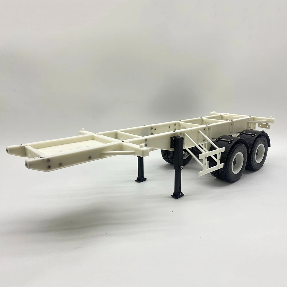 20-foot Trailer Container Chassis 2-axle Frame Trailer for 1/14 Tamiya RC Truck Scania 770S Benz Actros 3363 Volvo MAN Car Parts