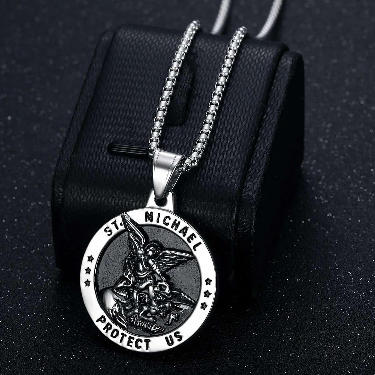 Arch Angel St.Michael Men Necklaces Stainless Steel Pendant Chain Powerful Amulet Vintage Women Waterproof Jewelry Wholesale