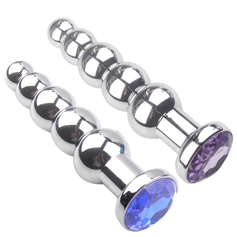 5 Beads Metal Anal Plug Docking Plugs Stainless Steel Anal Plug Masturbation Toys and Wife Toys Climax Stimulus