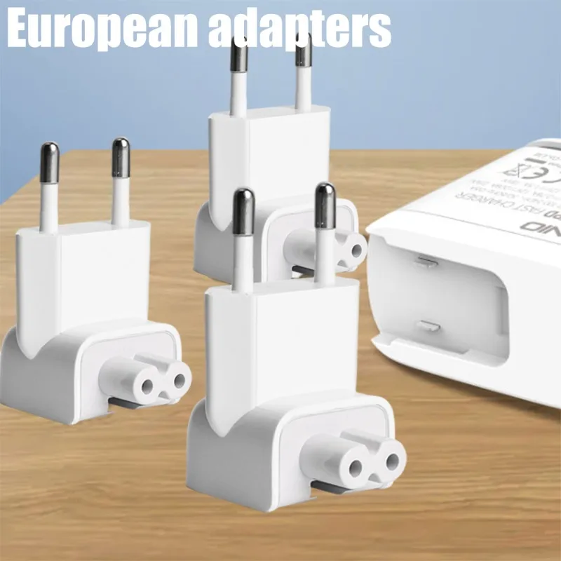 3-1Pcs Mini EU Adapter Travel Converter Charger Power Adapters for IPad 10W 12W MacBook Pro 45W 85W 60W Euro AC Power Wall Plugs