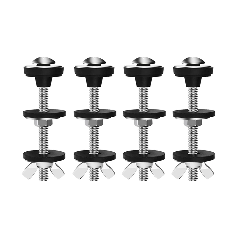 4PCS Universal Toilet Tank To Bowl Bolts Kit, Heavy Duty, Waterproof Stainless Steel With Extra Long Nut Screw