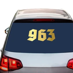 CK21102# Number 963 Vinyl Decal Car Sticker Trucks Vans Walls Laptop Waterproof Auto Decors for Bumper Rear Window