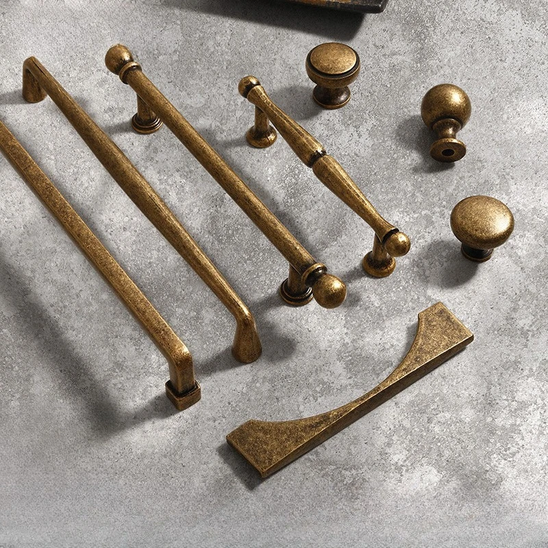 Antique Bronze Wardrobe Door Handles Solid Zinc Alloy Vintage Handles with Single-Hole Pull and Drawer Knob for Cabine