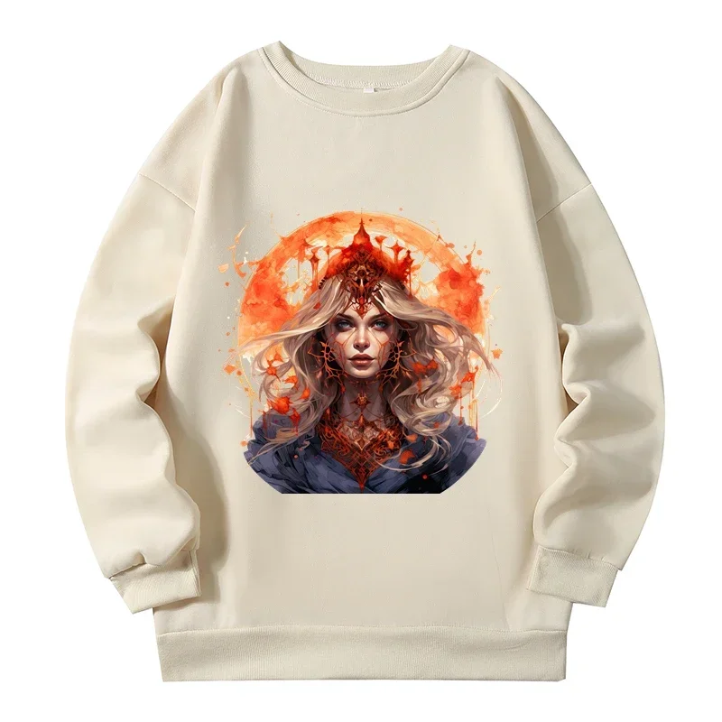 Vintage Plus Size Bizarre Skull Women Sweatshirts with Print Autumn Spring Fashion Style Sweatshirt Female Street Trendy Tops