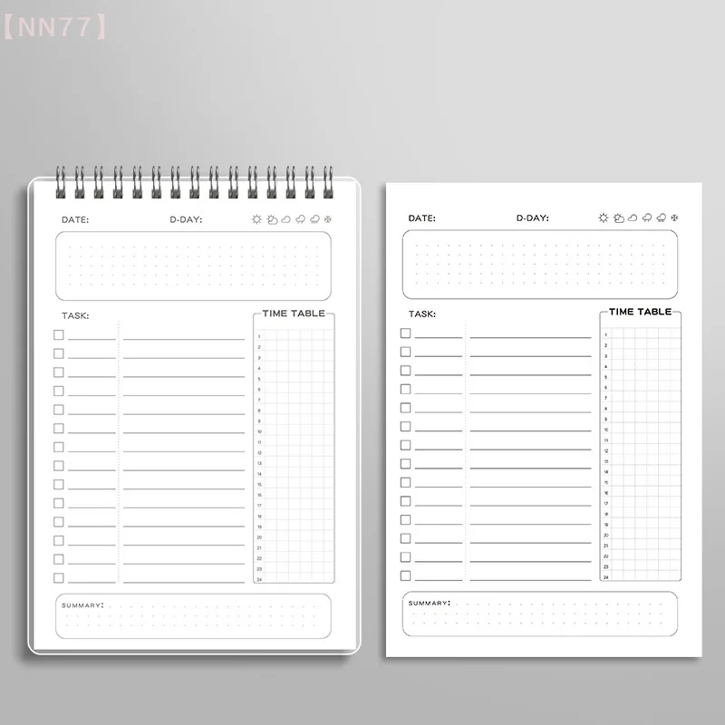 80 แผ่น Simple Planner Agenda SPIRAL Notebook ตาราง Planner หนา Notepad รายวันอุปกรณ์สํานักงานเครื่องเขียนนักเรียน
