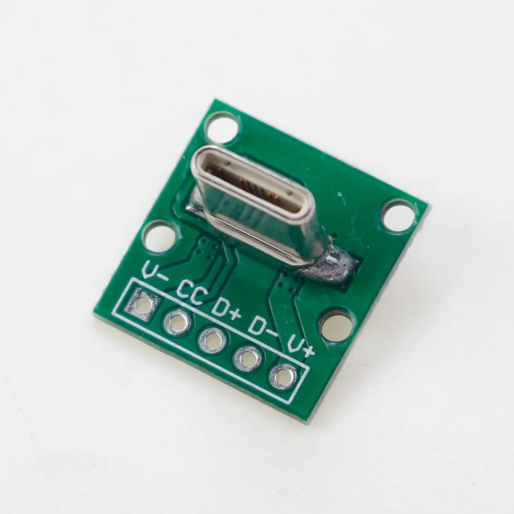 1 szt. Płyta testowa złącze męskie typu C USB 2.54mm Adapter konwerter PCB tabliczka zaciskowa portu płaskiego — zdjęcie 3