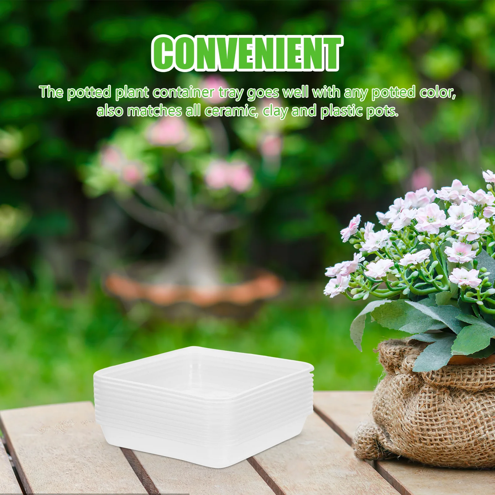 

10Pcs Flower Pot Base Plastic Drip Tray Plant Dishes Stable Water Tray for Indoor Outdoor Pot Plants Plant Trays for Pots