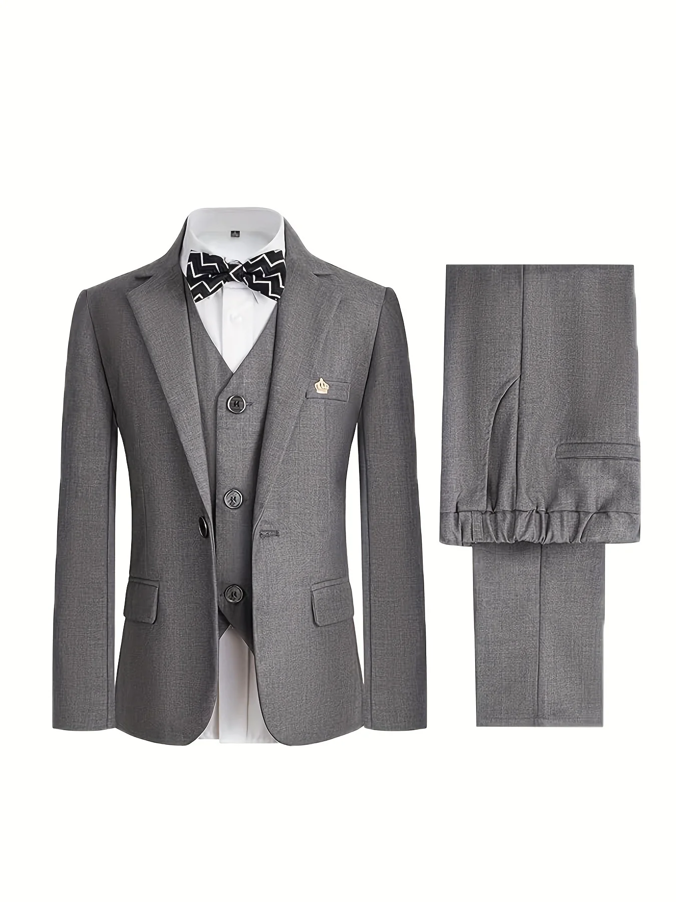 

Children Gary 4Pieces/Set Jacket Vest Pants Bowtie Photography Suit Prince Kids Wedding Party Dress Boys Performance Costome