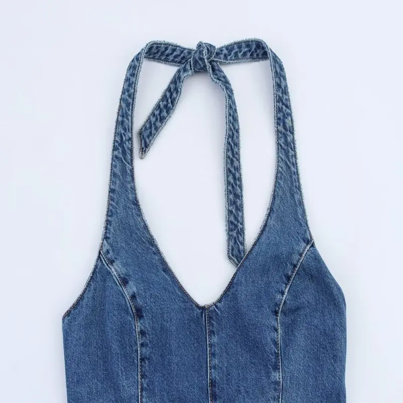 Nuova estate 2025 Design da donna Senso Appeso Ne Bal Salopette di jeans Faionable Trendy Pantaloni ort Tessuto in poliestere