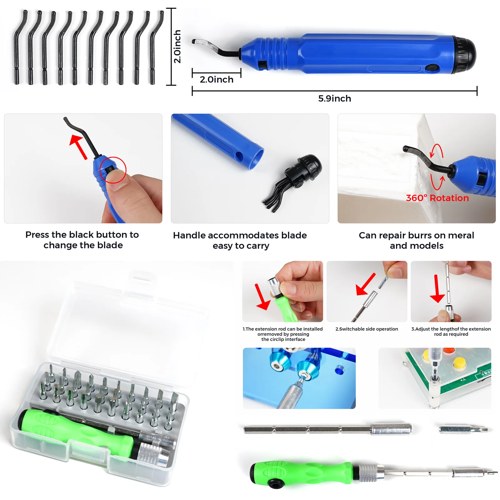 244PCS 3D Print Tool Kit Multifunctional Electric Polisher Debur Knife Cleaning Drill Cut Carving Knife Plier 3D Printer Tool