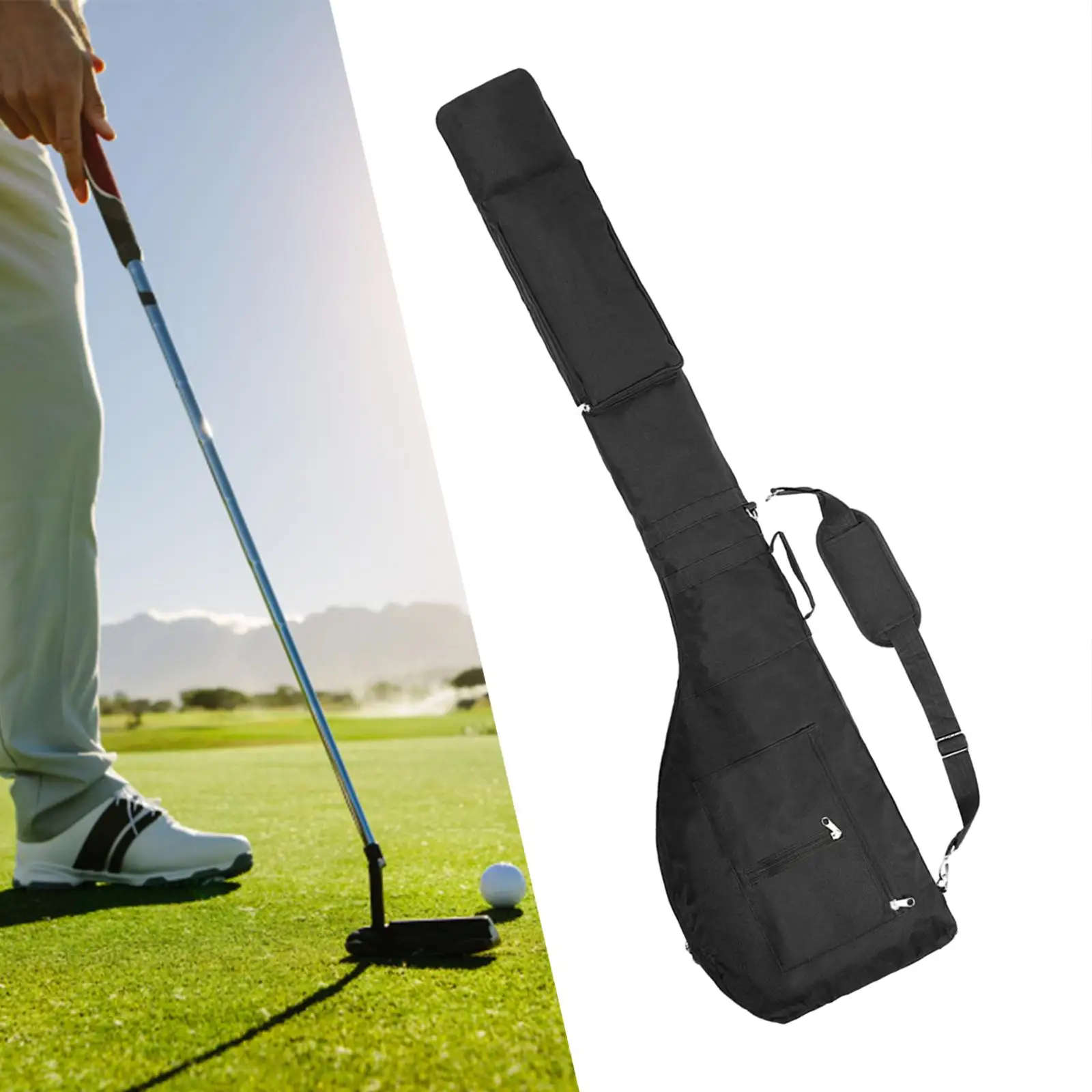 Bolsa de Club de Golf impermeable para hombres y mujeres, bolsa de entrenamiento de Golf, bolsa ligera con cremallera, correa acolchada plegable,