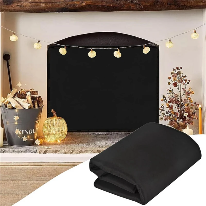 Fireplace Cover, Fireplace Blocker Blanket Christmas Fireplace Covers Decorative, Hot & Cold Air Blocker Easy Install