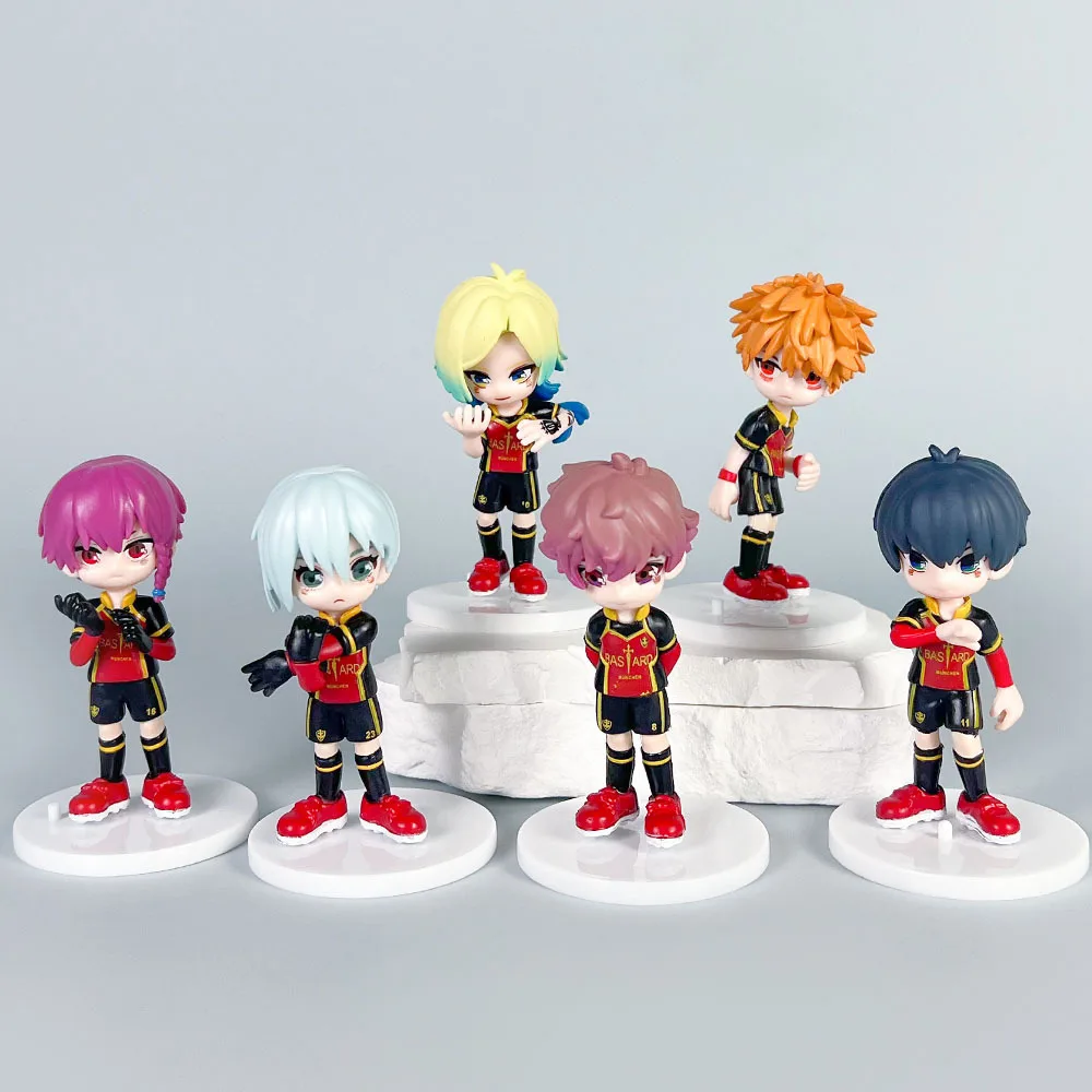 6 ピース/セットブルーロックアクションフィギュアいさぎ与一バキラめぐるアニメフィギュア Q バージョン置物 Pvc グッズモデル子供のおもちゃ