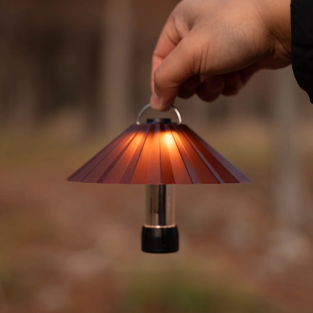 Camping Light Diffuser with Oil Paper Umbrella Aesthetic for LED Lanterns Portable Outdoor Use 6.5 cm Opening Brown