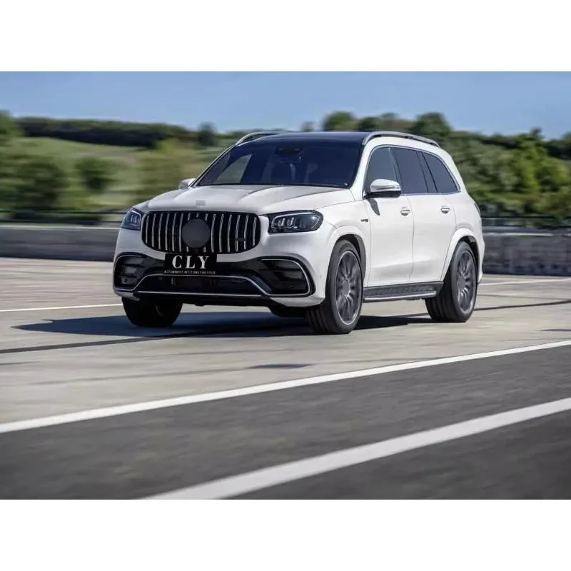 مصدات السيارة الأمامية والخلفية لـ 2020 2021 GLS Facelifts GLS63 مجموعات الجسم مصبغة السيارات أقواس العجلات الناشر ماسورة العادم #3