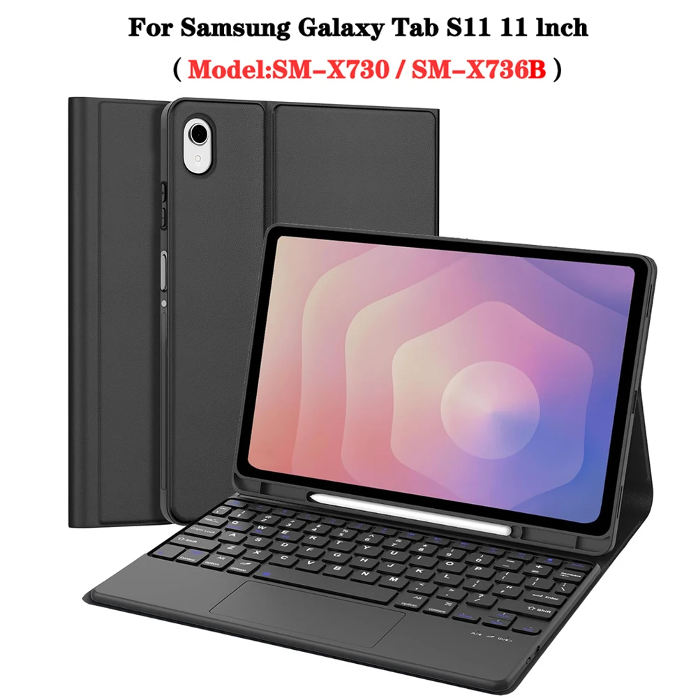 Keyboard Case for Samsung Galaxy Tab S11 11-inch 2025 (SM-X730/SM-X736B), Detachable Bluetooth Keyboard