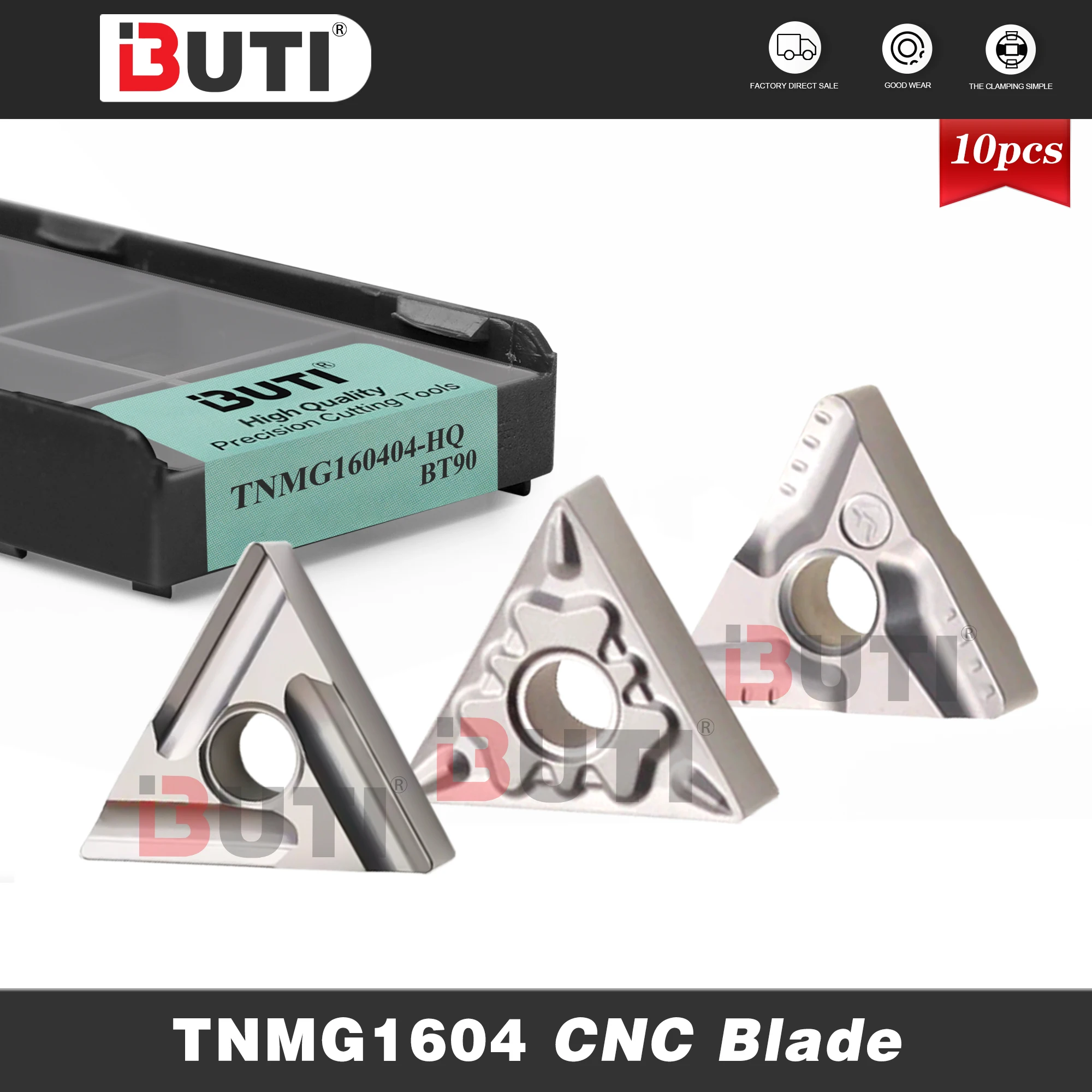 

Токарные пластины для наружной обработки керамики TNMG160404 TNMG160408 R-VF L-VF HQ MT TS L-S, треугольные режущие вставки, токарные резцы