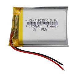 3.7V 1200mAh 4.44Wh Lipo Replacement Rechargeable Li ion Battery 103040 For Bluetooth Device GPS DVD Camera Driving Recorder LED