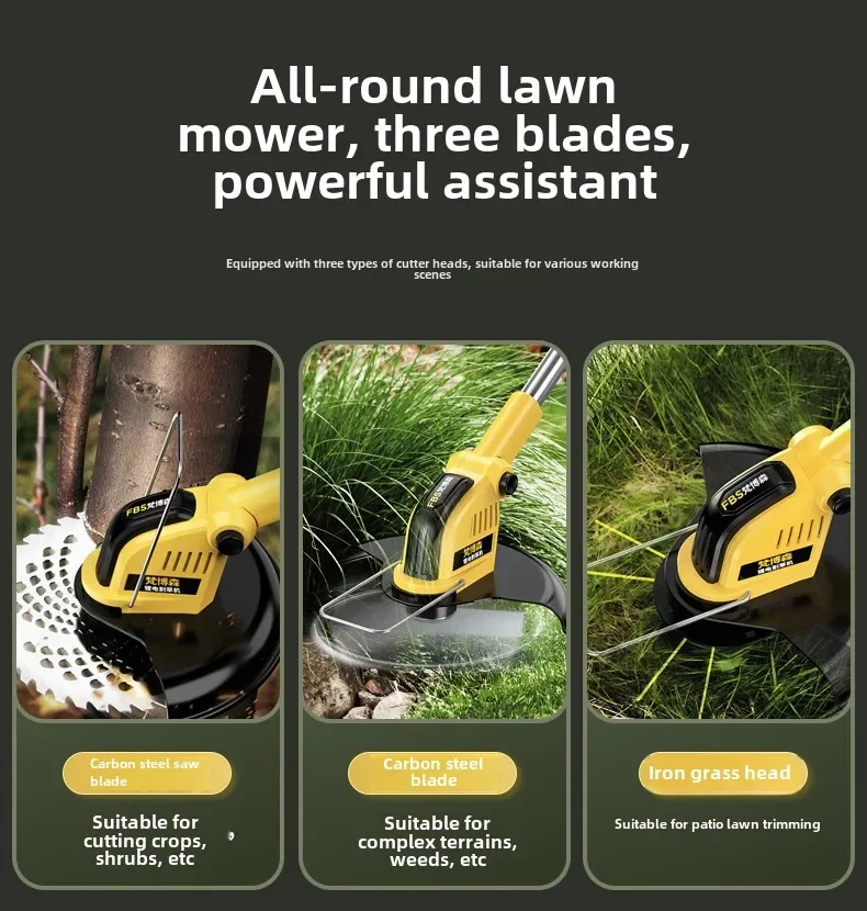 High Power Lithium-ion Rechargeable Lawn Trimmer for Small Home Use Grass Cutter Edger and Weed Eater