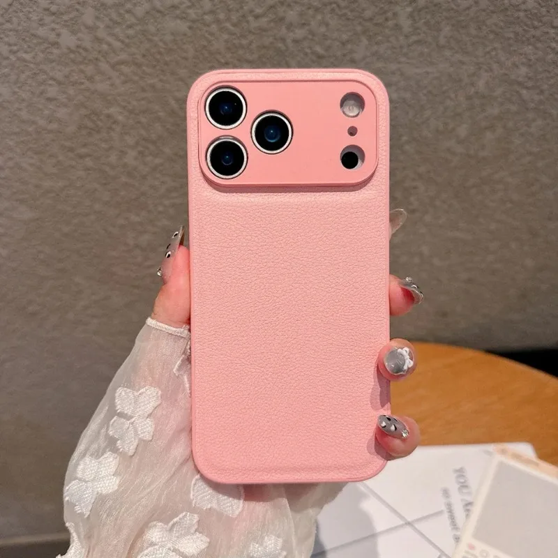 Luxuriöse Retro-Hülle mit Litchi-Leder-Textur für iPhone 17 Air 16 15 14 Plus 13 16E Stoßfeste Matte Abdeckung – Detail 13