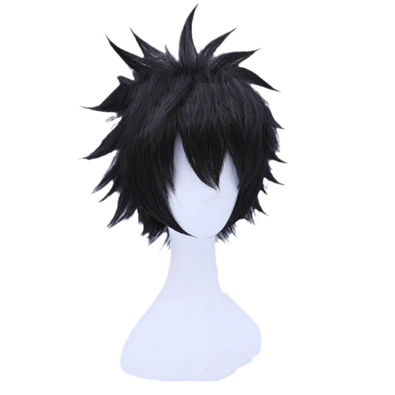 Cosplay My Hero Academy Wig Human Hair Cremation Black Man Short Hair Personality Hairstyle Simulated Hair Daily Wear Full Wigs