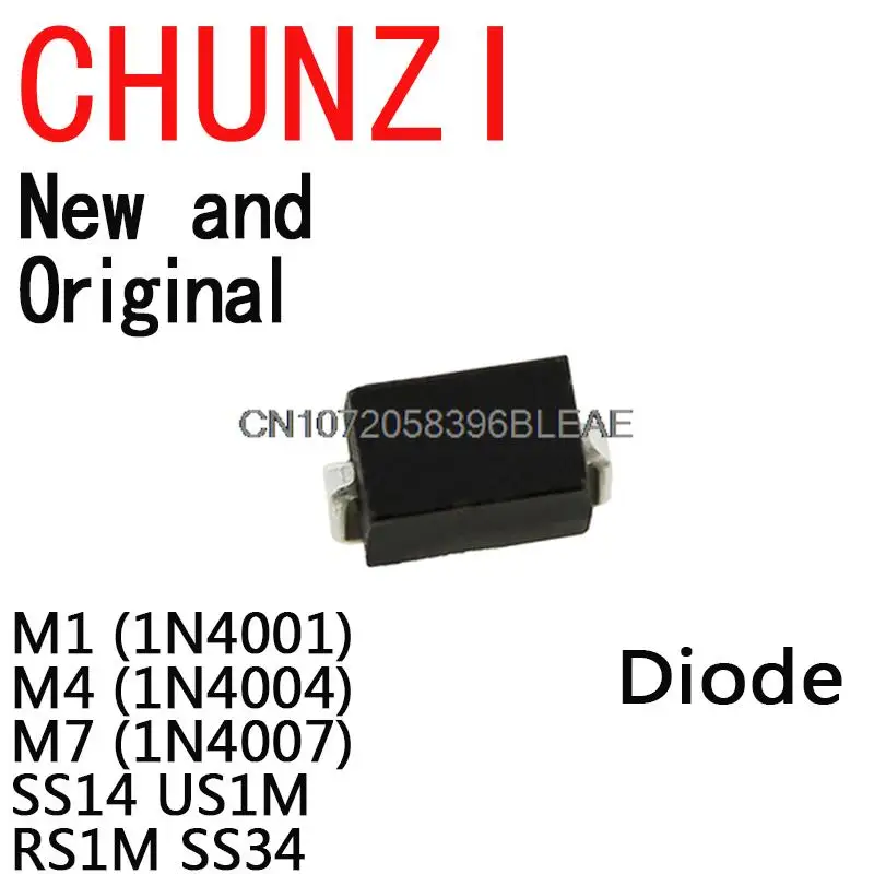 7 Kinds*10PCS=70PCS SMD Diode Package / M1 (1N4001) / M4 (1N4004) / M7 (1N4007)/ SS14 US1M RS1M SS34 KIT 