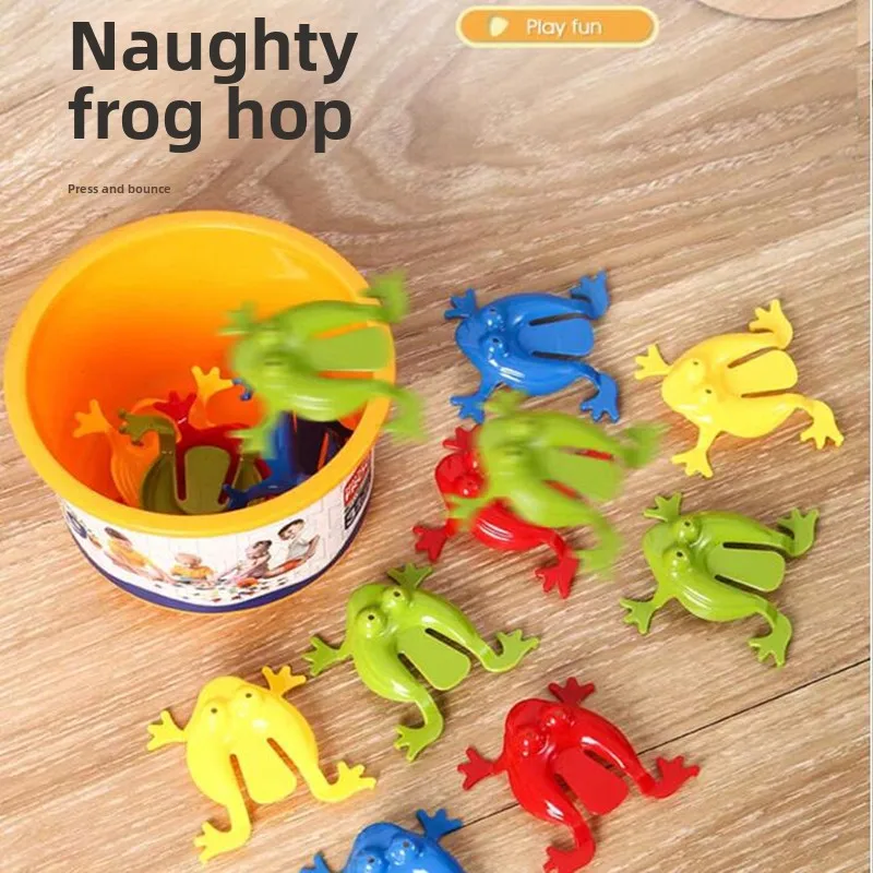 부모-자녀 상호작용, 점핑 개구리 미니 점핑 개구리 플라스틱 바운싱 두꺼비 어린이 교육용 장난감