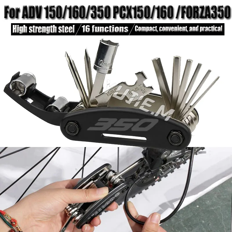 For HONDA ADV150 ADV350 X-ADV350 PCX125 150 TRANSALP 600 650 700 Forza 125 250 300 350 16 in 1 Multi Repair Screwdriver Tools