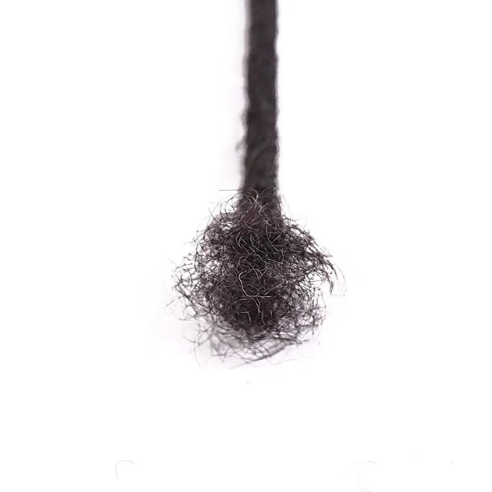 100% extensões de dreadlock de cabelo humano natural preto loc extensões de cabelo humano permanente loc extensões de cabelo humano 0.6 cm
