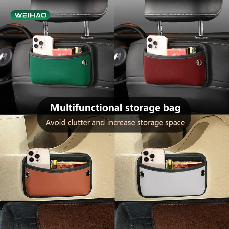 

WEIHAO Multifunctional Car Seat Storage Bag Nappa leather Storage Bag Garbage Bag Storage Bag Suitable