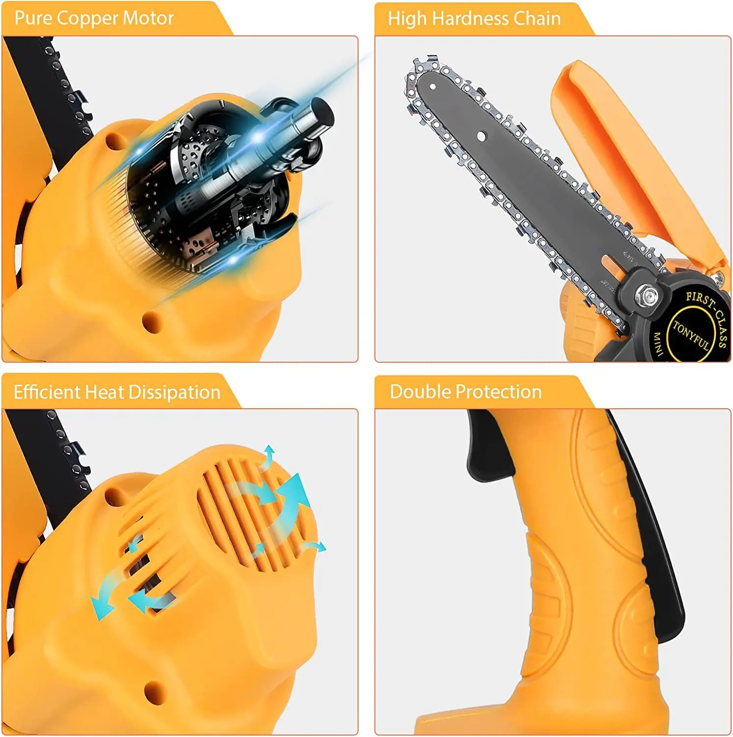 Mini Cordless Chainsaw Power Saws Security Lock Handheld Small Chainsaw For Wood Cutting Tree Trimming