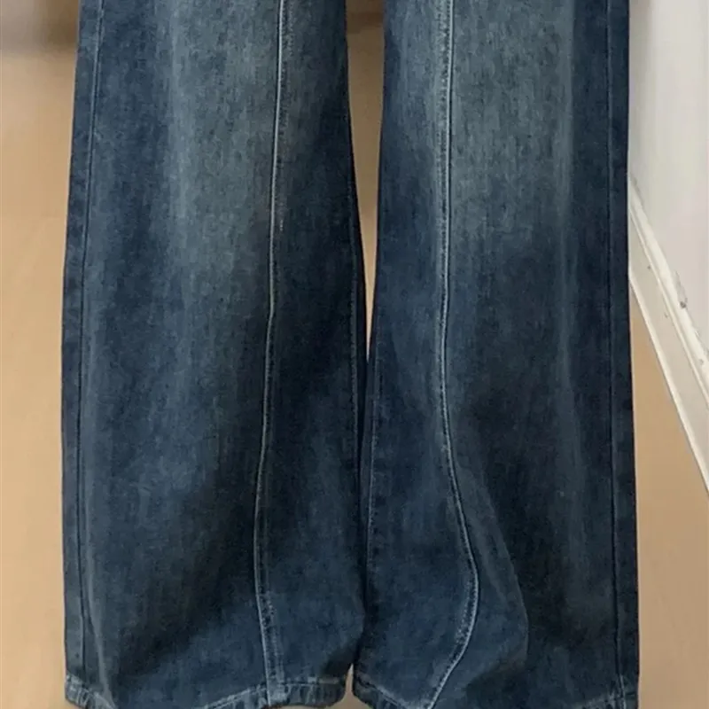 Plus Size Dames Thiened Fce Gevoerde Wijde Pijpen Jeans Winter Warme Hoge Taille Koreaanse Sle Loose Fit Casual Denim Broek