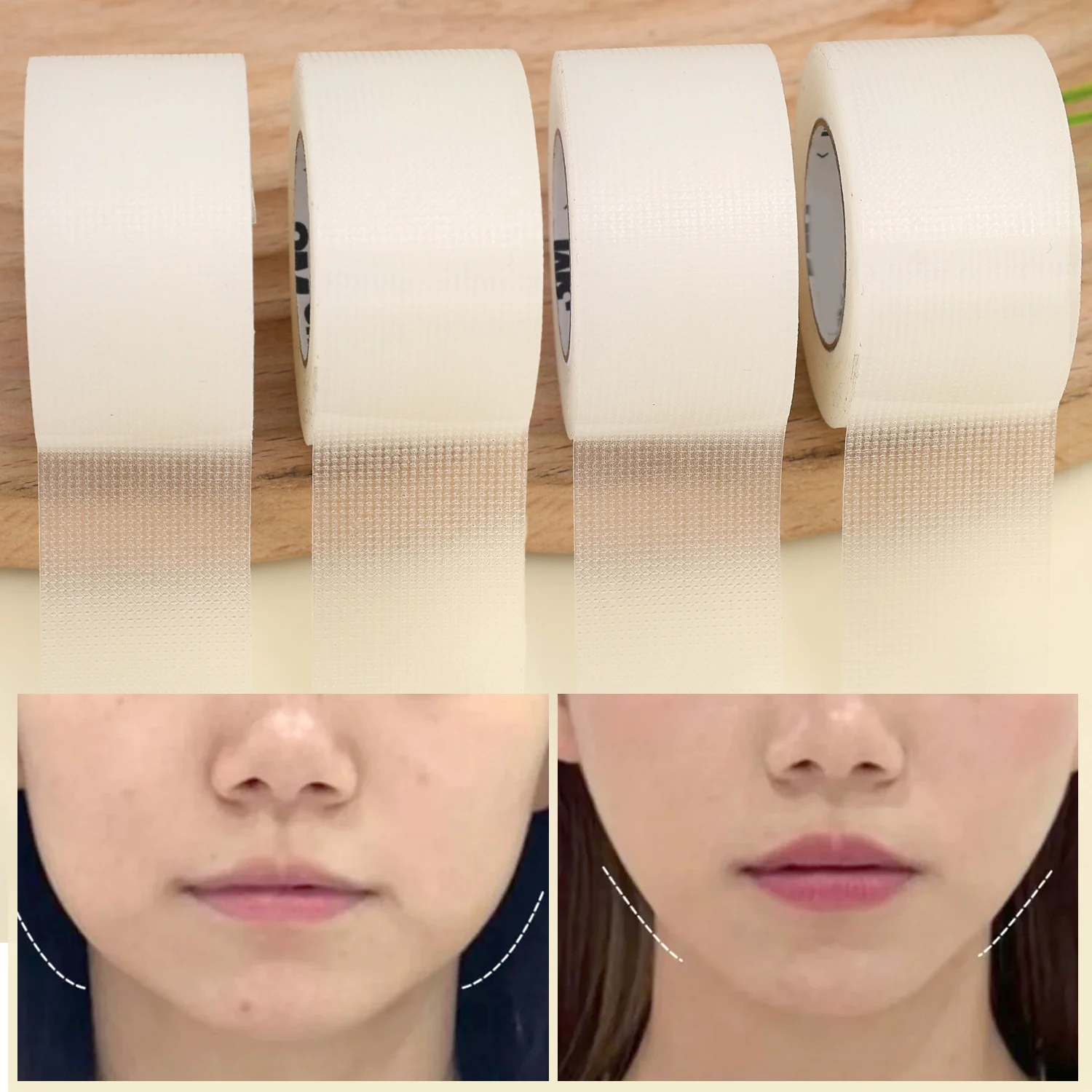 Fita Facial Respirável de PE 8M/Rolo Profissional para Levantar Rugas, Fita para Pálpebra Dupla, Ferramenta de Maquiagem de Beleza, Extensão de Cílios Transparente
