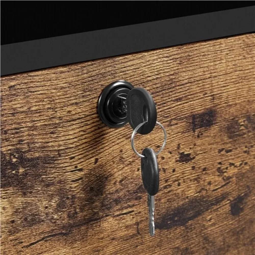 File Cabinet with 2 Drawer and 4 Open Storage Shelf Large Printer Stand for Home Office Organization Hanging Storage