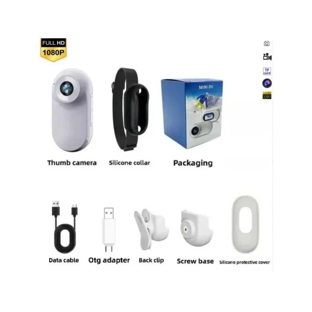1080P Mini Body Camera Wearable Thumb Camera with Clip and Magnetic Mount for Hat Chest Helmet Bike Cycling view 5