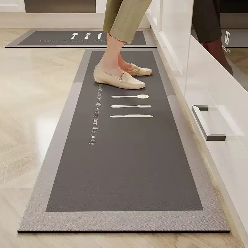 Thickened Kitchen Water-Absorbent Floor Mats Oil-Absorbent Non-Slip Mats Long Anti-Fouling Carpet Entrance Floor Mats Carpet