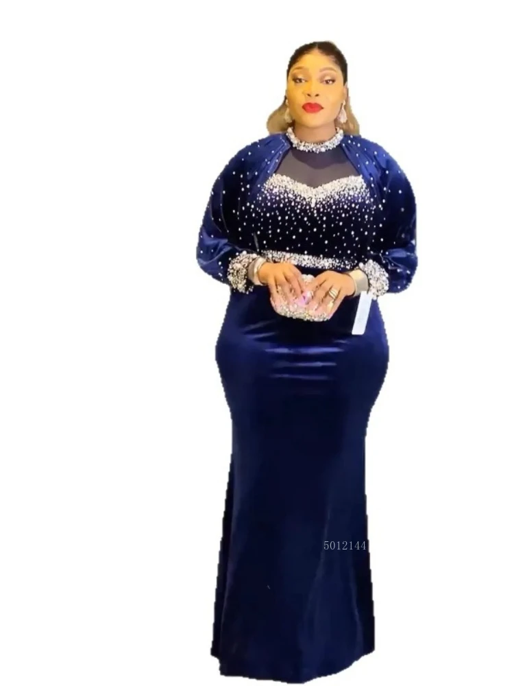 

2026 African Party Dresses for Women 2026 Plus Size Fashion Dashiki Ankara Velvet Wedding Gowns Elegant Turkey Muslim Maxi Dress