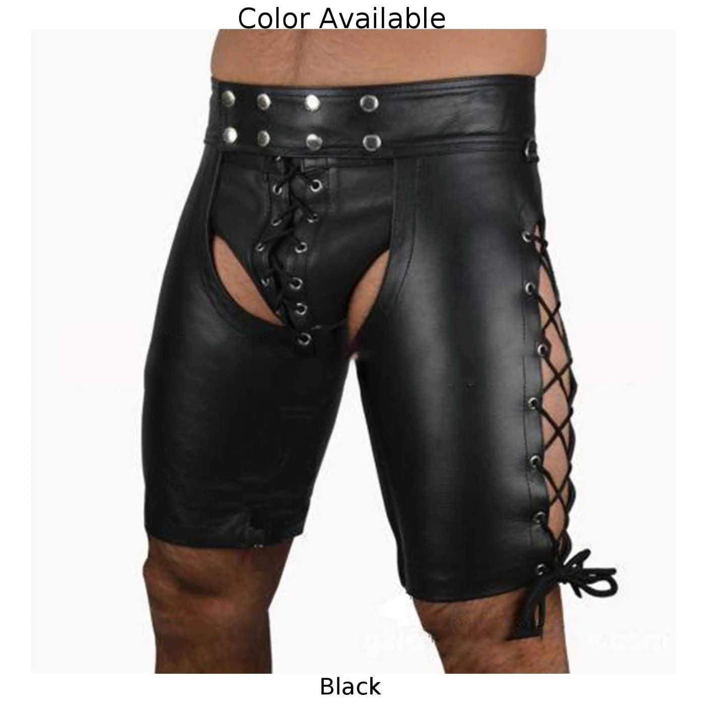 Трусы, трусики, фетиш-штаны для геев, нижнее белье, мужские открытые шорты, S-2XL, нижнее белье из спандекса из синтетической кожи