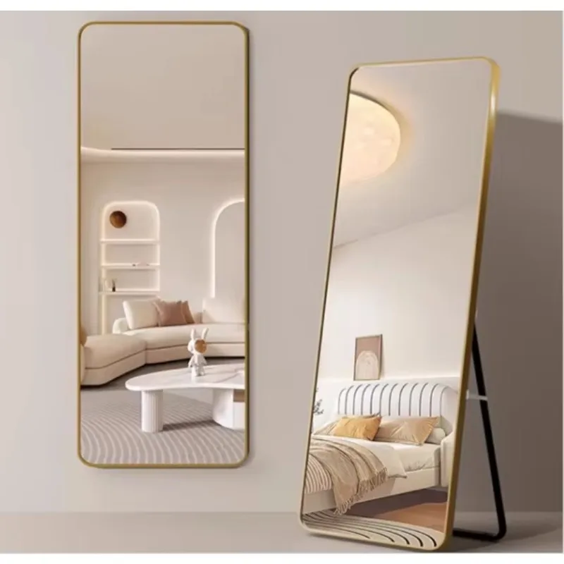 Stylish full-length metal glass floor-to-ceiling mirror modern design explosion-proof function household wall-mounted