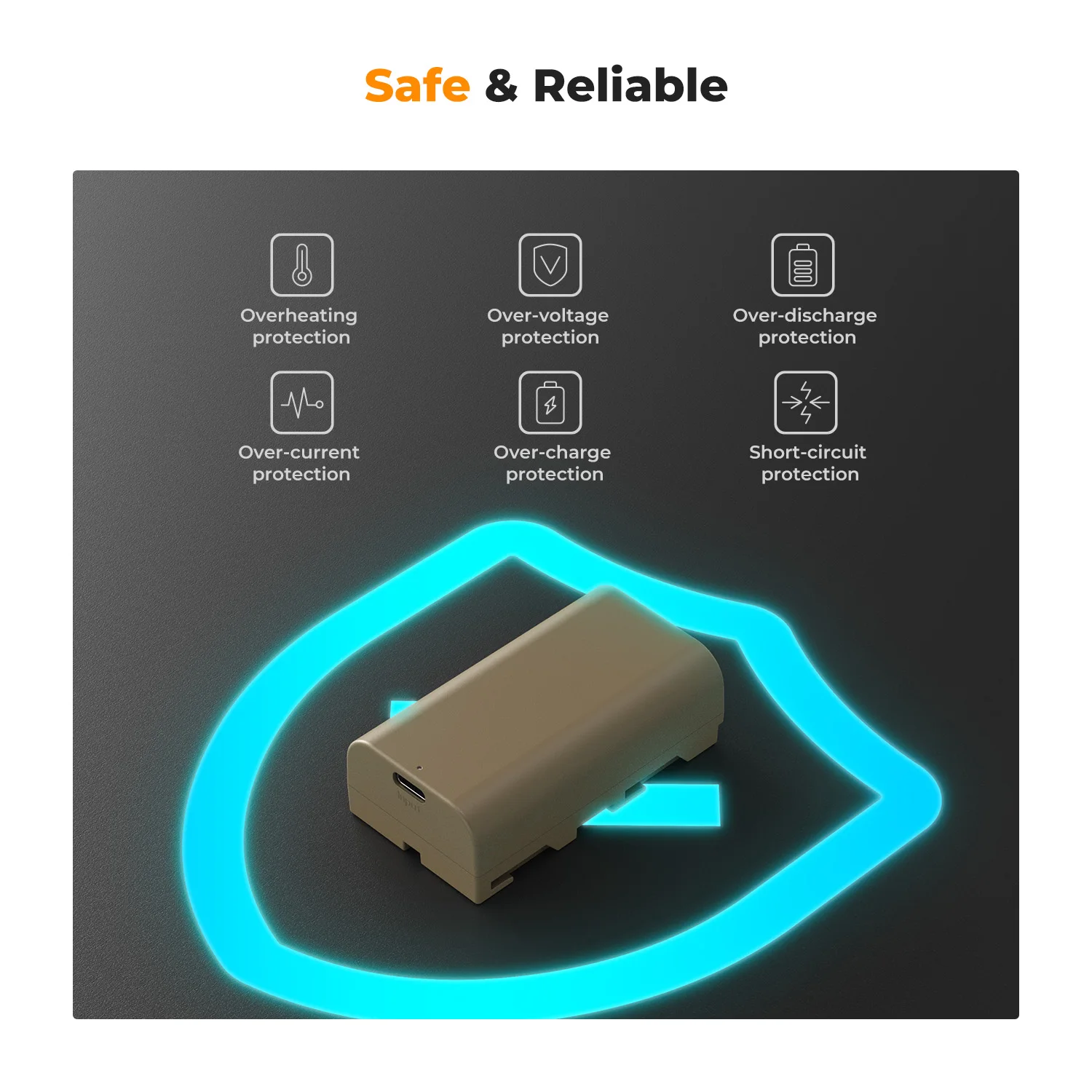 K&F Concept NP-F550 Battery 3500mAh with Type C Direct Rechargeable Battery for Sony CCD-RV100 CCD-RV200 Camera Video Batteries