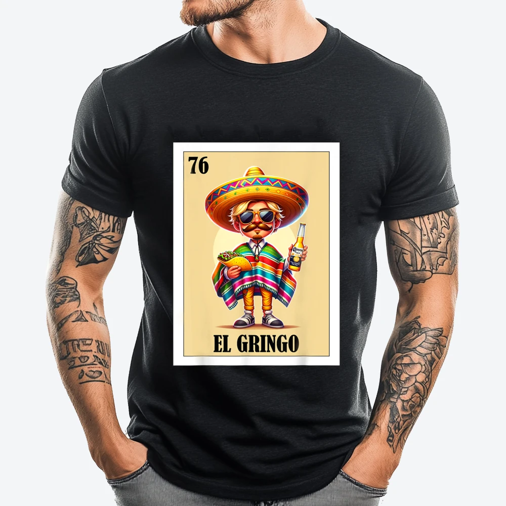 

Funny Mexican Design Guys El Gringo Christian Tshirt Men Male SKIN-FRIENDLY Men's Shirts T Shirts Big Size