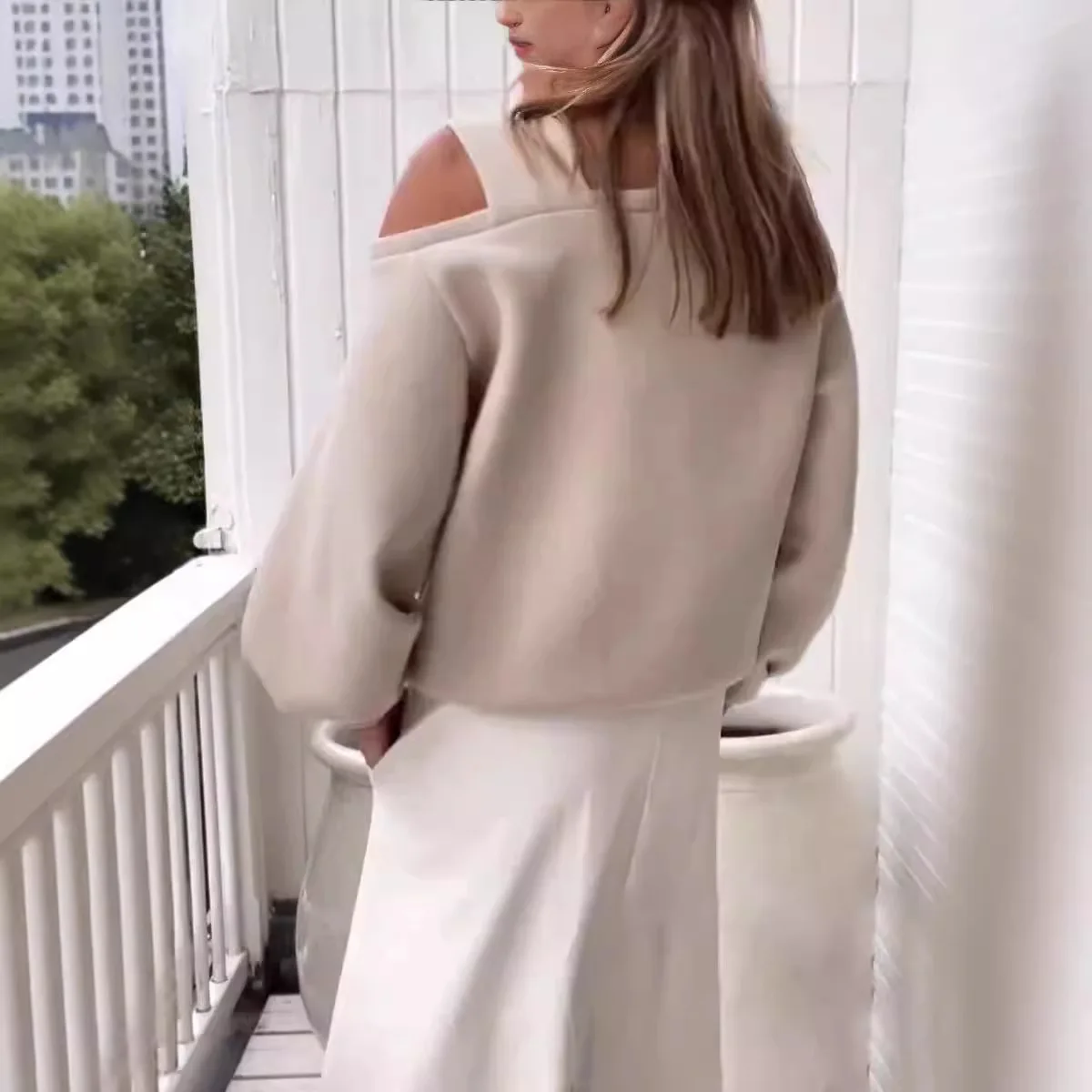 Jesienna Moda Casual Luźna Pluszowa Świąteczna Bluzka Damska Moda Jednolity Kolor Bluza z Kapturem Długi Rękaw Zimowa Odkryta Ciepła Bluza